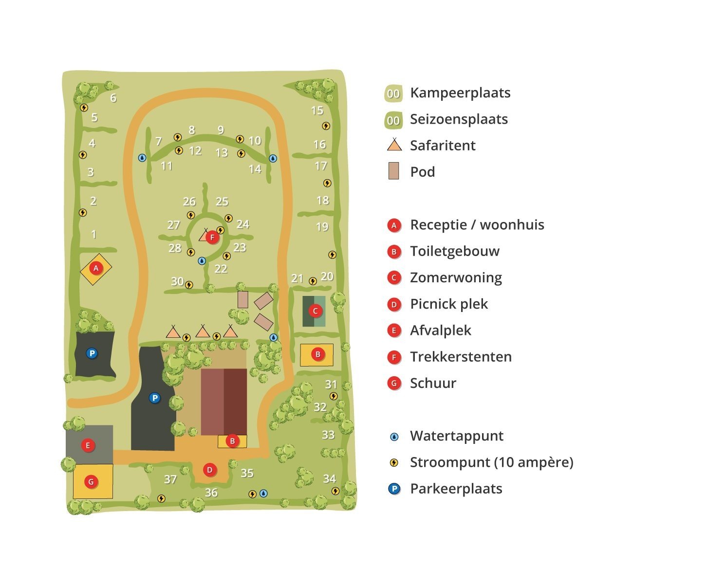 Plattegrond Camping Hazenoord
